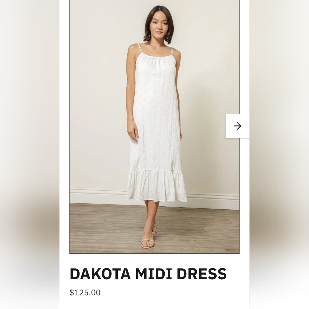Line And Dot Dakota Midi Dress Lined Adjustable Straps Sz L